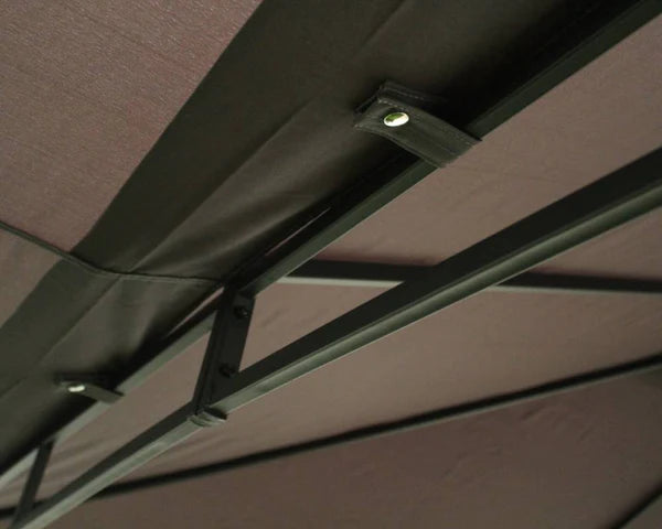 Algarve 3.3x3.3m + 2.1m Awning Grey Gazebo, MorgansOsw