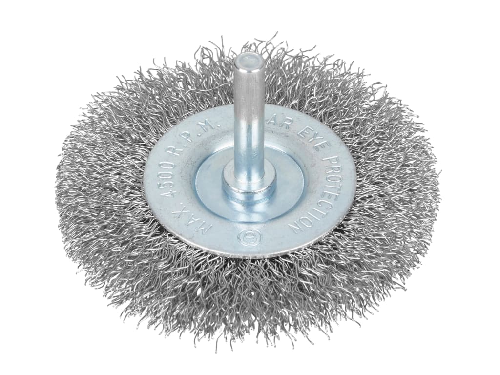 Flat Steel Wire Wheel Brush 75mm x 6mm Arbor