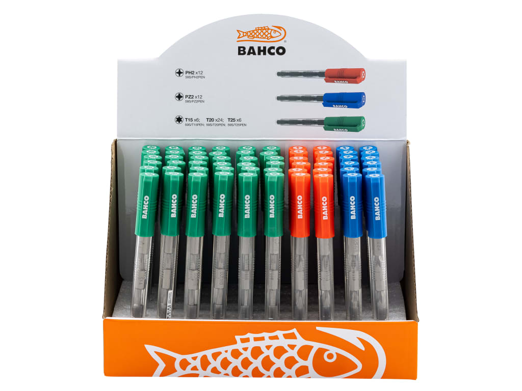 Screwdriver Bit Pen Display, 60 Piece