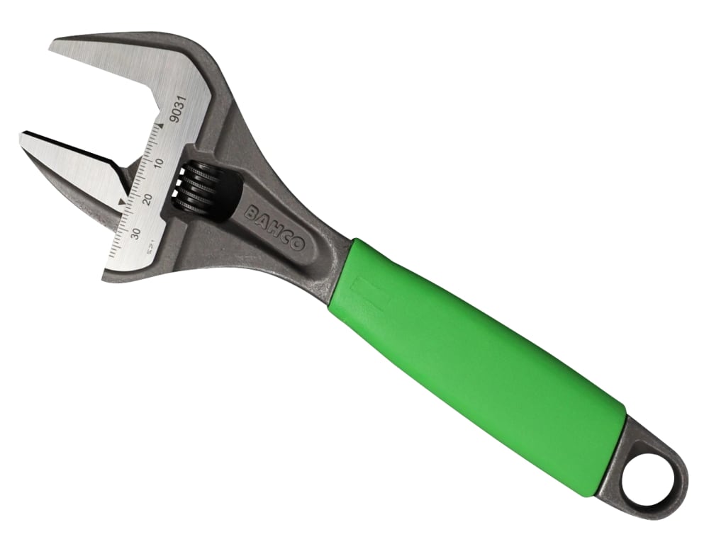 9031 ERGO™ Extra Wide Jaw Adjustable Wrench Phosphate Green 218mm