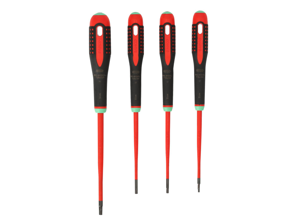 BE-9880SL ERGO™ Slim VDE Insulated Screwdriver Set, 4 Piece