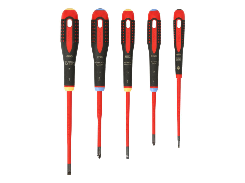 BE-9882SL ERGO™ Slim VDE Insulated Screwdriver Set, 5 Piece