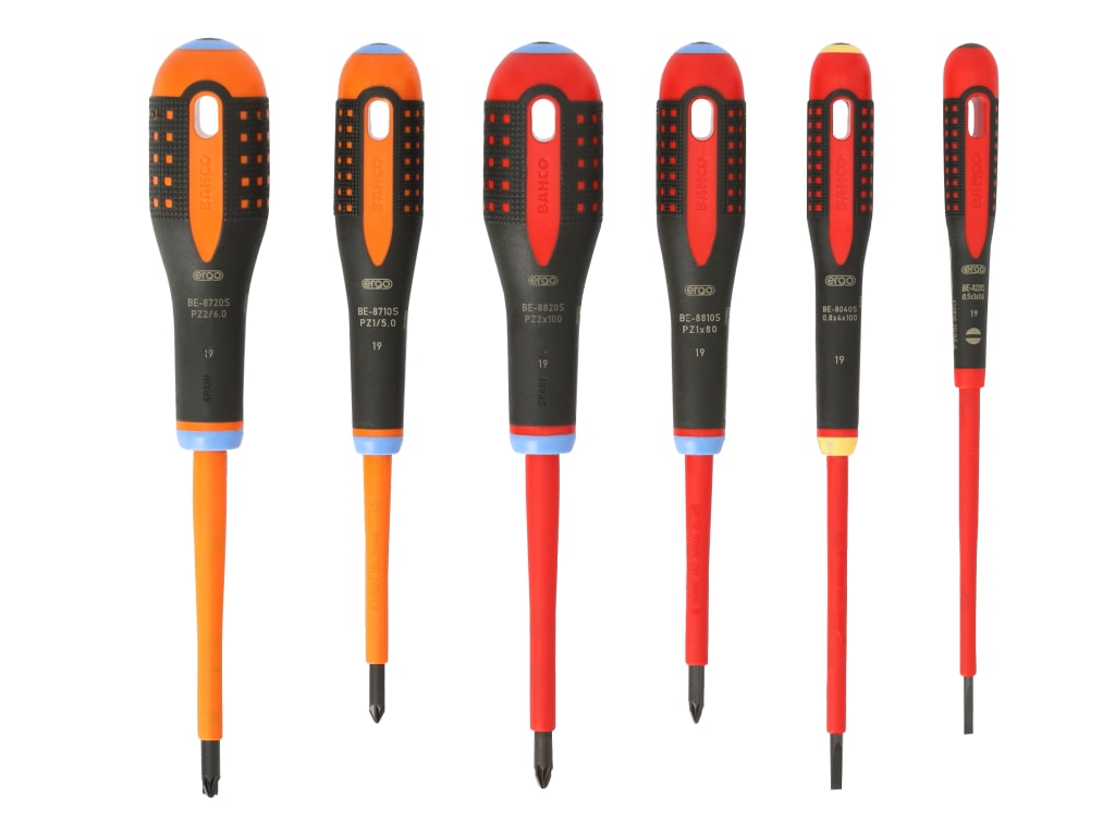 BE-9884S ERGO™ VDE Insulated Screwdriver Set, 6 Piece