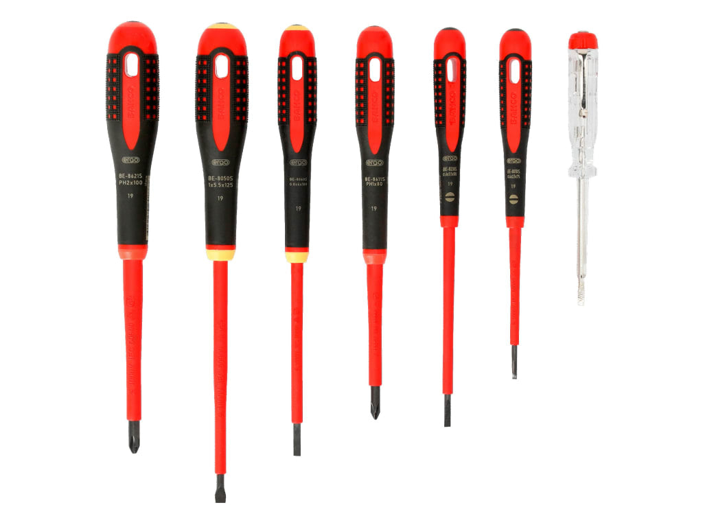 BE-9887S ERGO™ VDE Insulated Screwdriver Set, 7 Piece