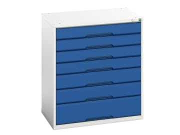 Verso 7 Drawer Cabinet 800 x 900mm Gentian Blue