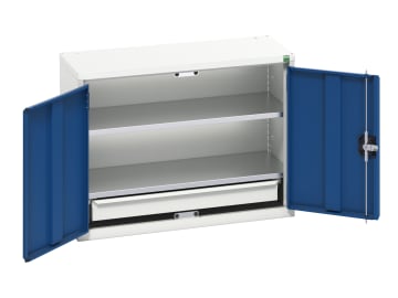 Verso Economy Wall Cupboard 2 Shelf 800mm Gentian Blue