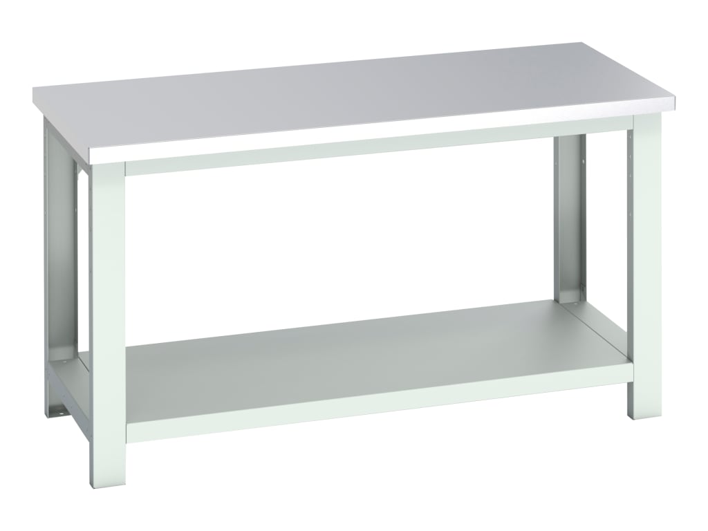 Cubio Bench with Shelf, Stainless Steel Clad Top 1500 x 750mm