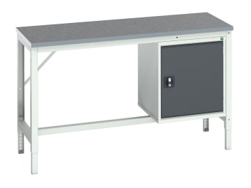 Verso Bench with Cupboard, Lino Top 1500 x 600mm