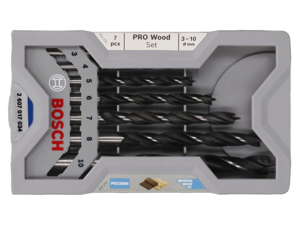 Professional Robust Line Brad Point Drill Bit Set, 7 Piece
