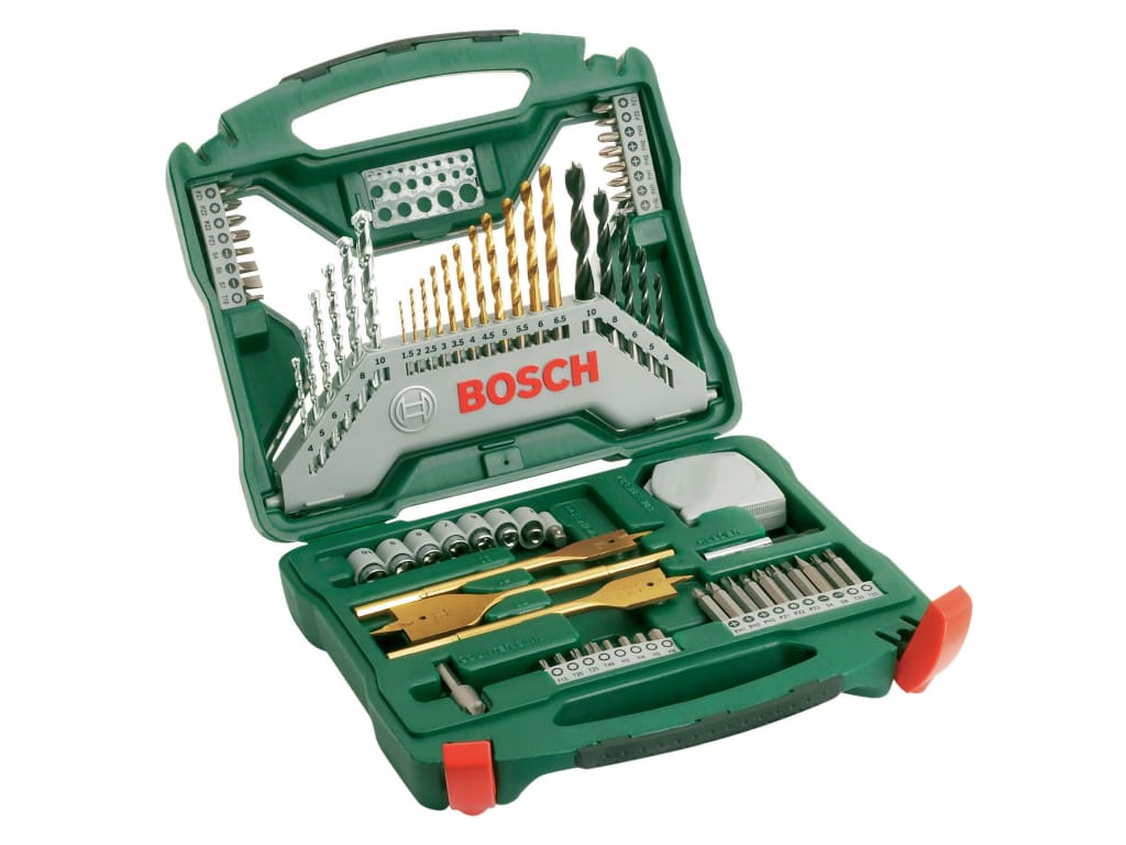 X-Line Titanium Drill and Screwdriver Bit Set, 70 Piece