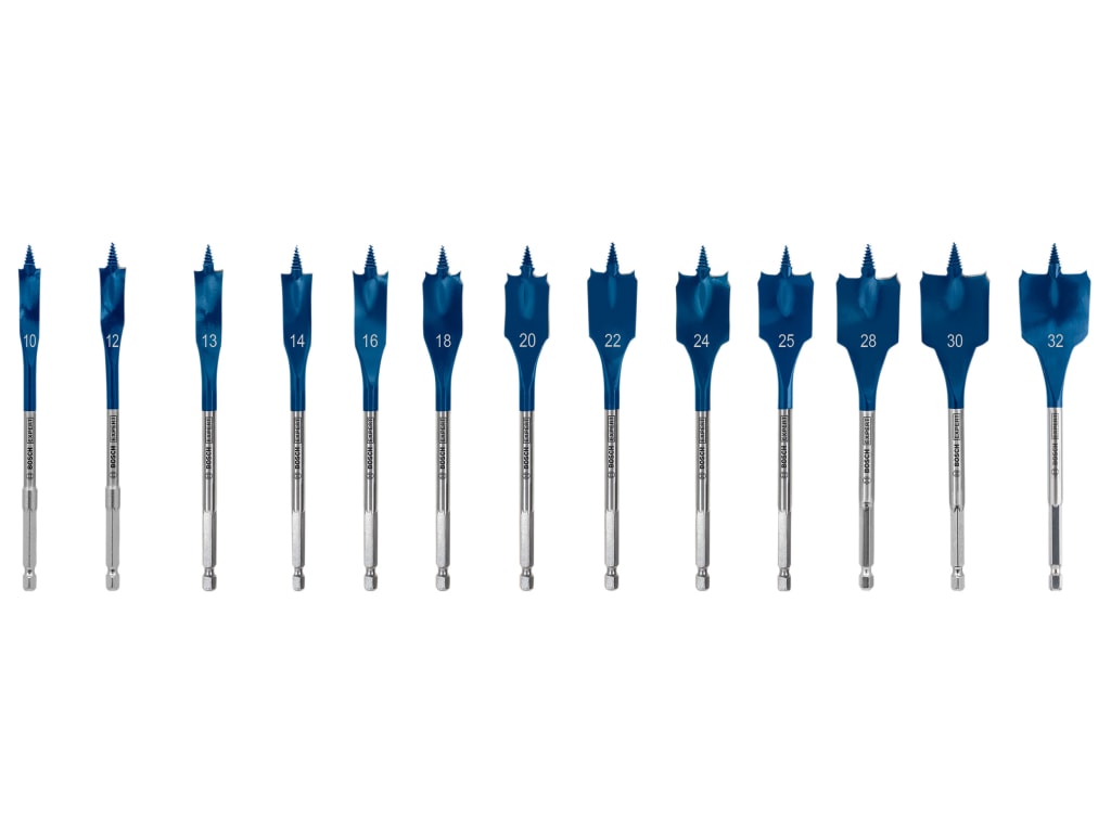 EXPERT Self Cut Speed Spade Drill Bit Set, 13 Piece