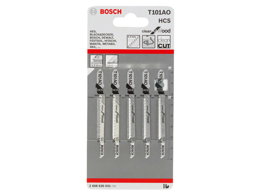 T 101 AO Clean for Wood Jigsaw Blade 83mm Pack of 5