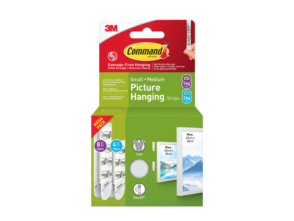 Picture Hanging Strips Small and Medium, Value Pack