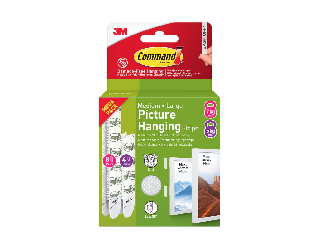 Picture Hanging Strips Medium and Large, Value Pack