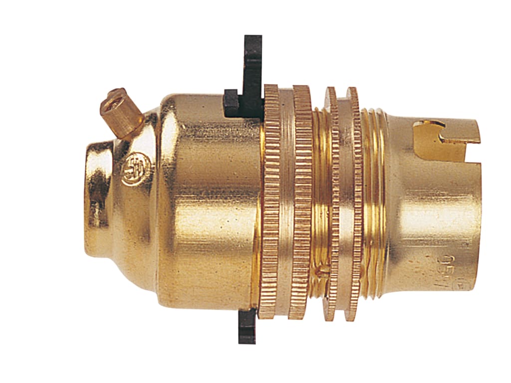 BC Brass 1/2in Switched Lamp Holder