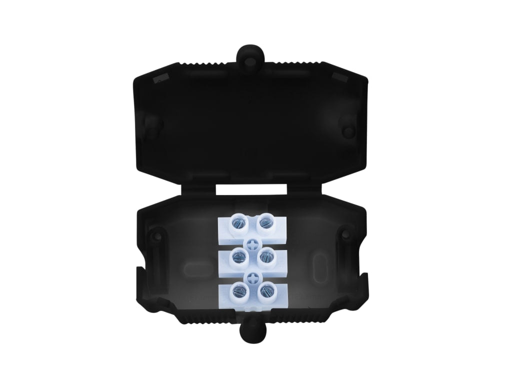 3 Pole Connector Box 10A Black