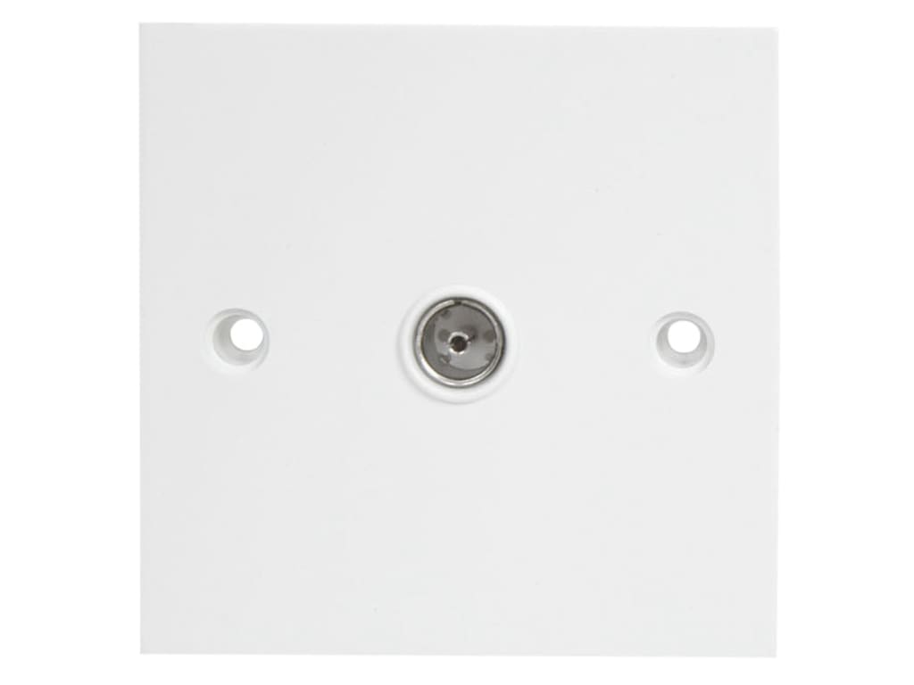 Single Flush Coax TV Socket White