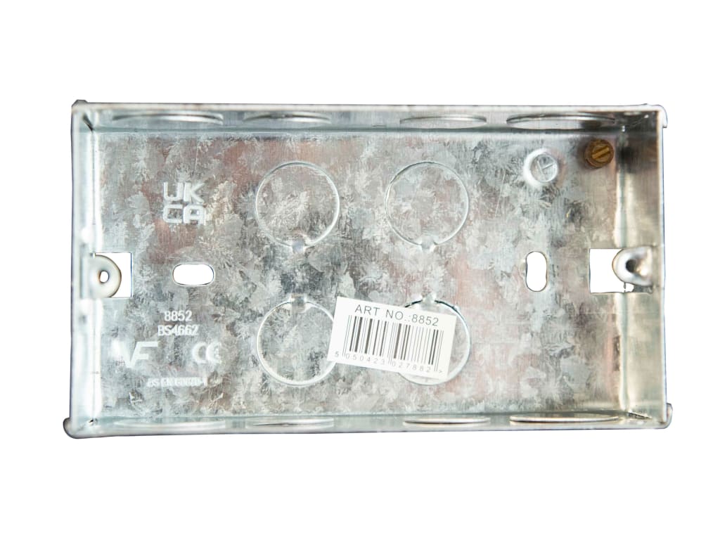 Metal Back Box 2-Gang 45mm