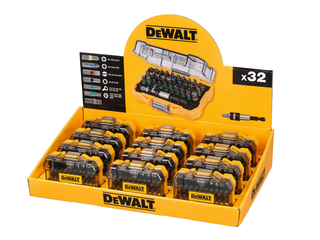 Screwdriver Bit Set 32 Piece Merchandiser of 12