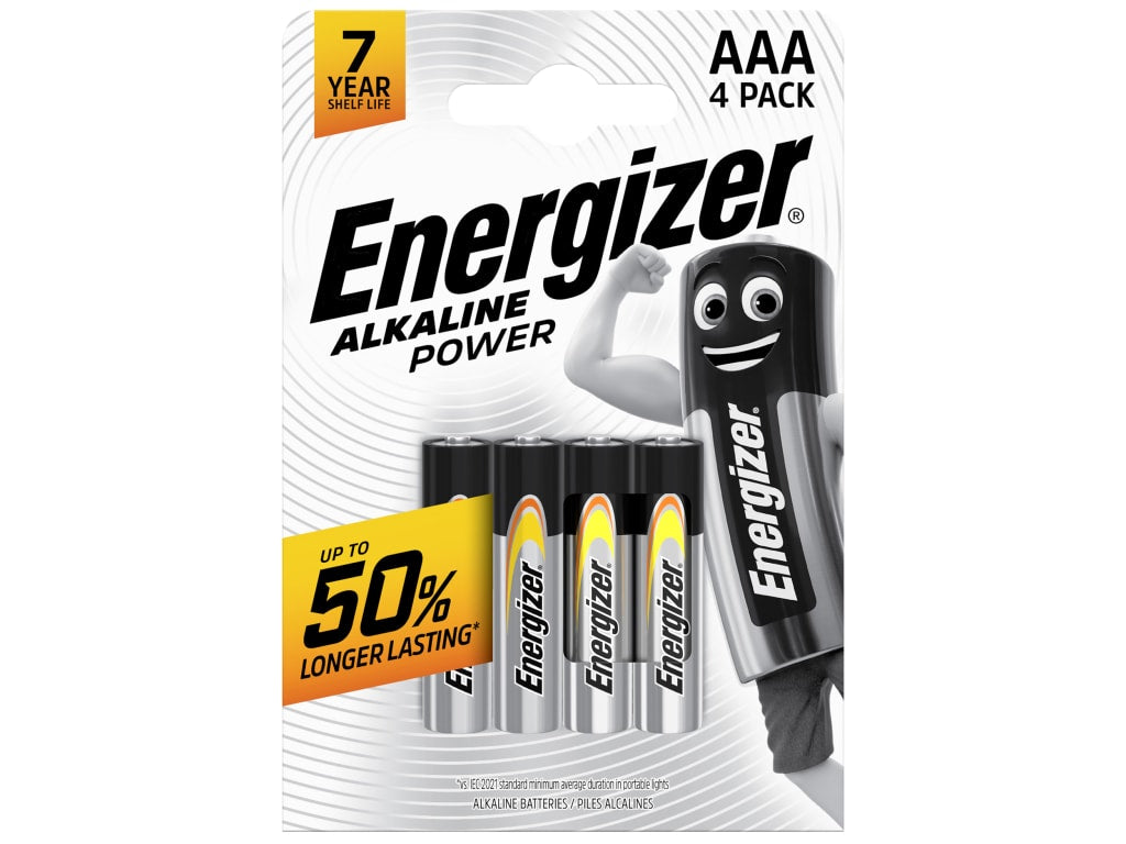 AAA Cell Alkaline Power Batteries (Pack 4)