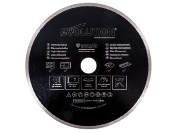 Diamond Blade, Continuous Rim 210 x 25.4mm