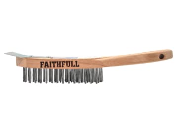 Heavy-Duty Scratch Brush with Scraper - 4 Row
