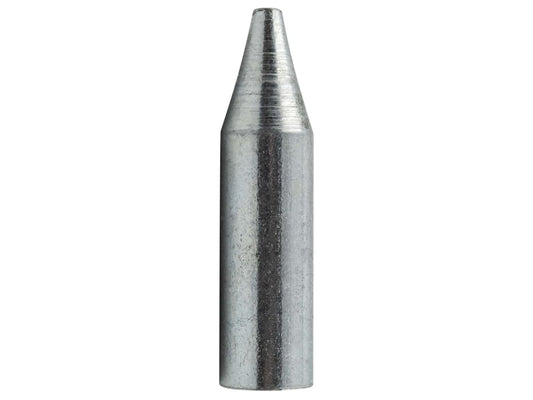 Metallic bullet-shaped object on a white background