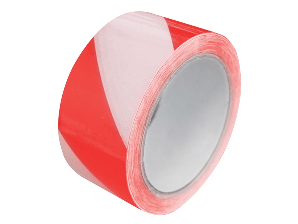Laminated Self-Adhesive Hazard Tape Red/White 50mm x 33m