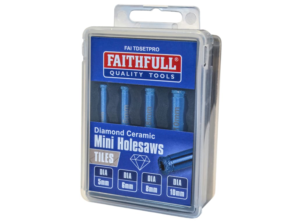 Diamond Ceramic Mini Holesaw Set, 4 Piece