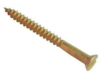Wood Screw Slotted CSK Brass 1.1/2in x 6 ForgePack 12