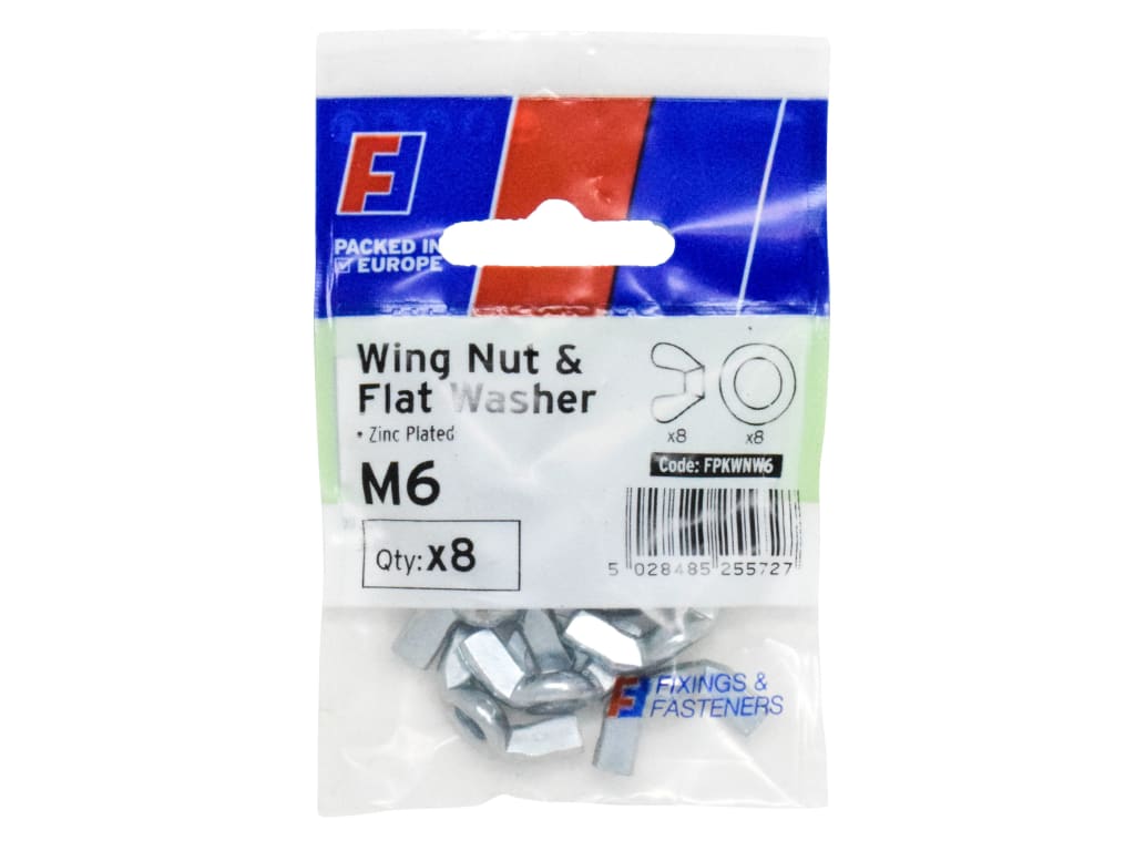 Wing Nut & Washer M6 ForgePack 8