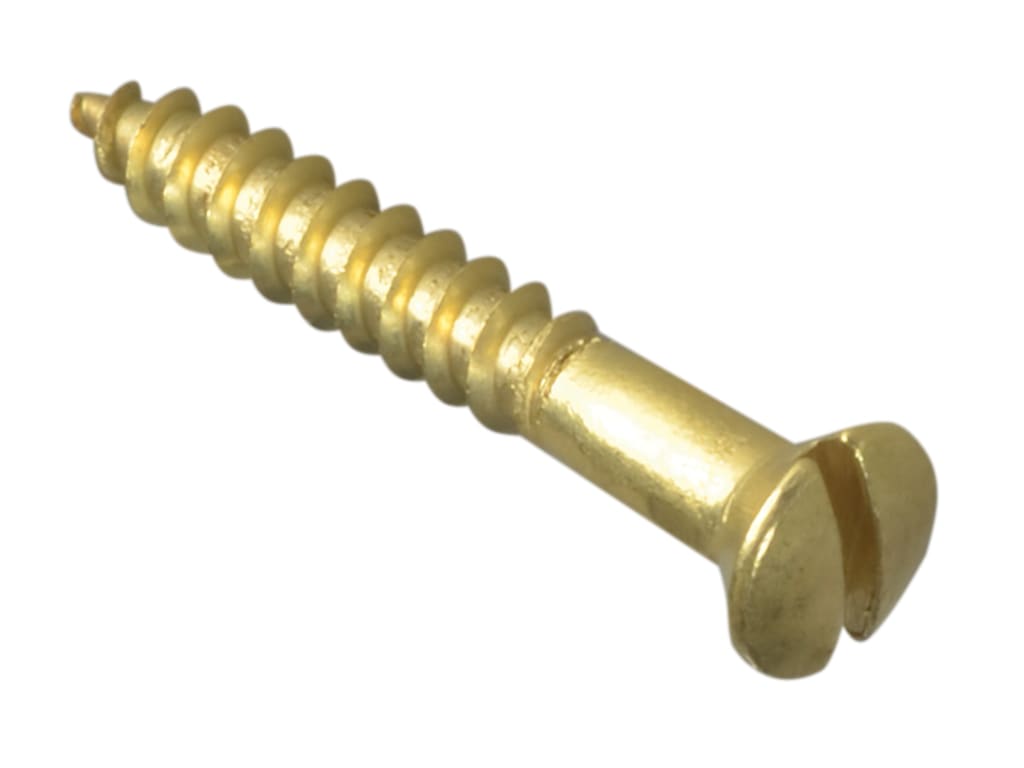 Wood Screw Slotted Raised Head Solid Brass 1in x 6 ForgePack 20