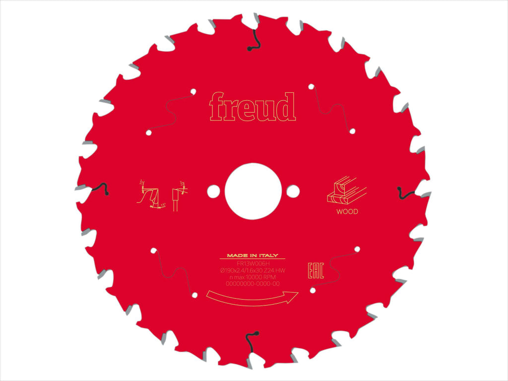 Wood Circular Saw Blade 190 x 30 x 2.4/1.6mm x 24T