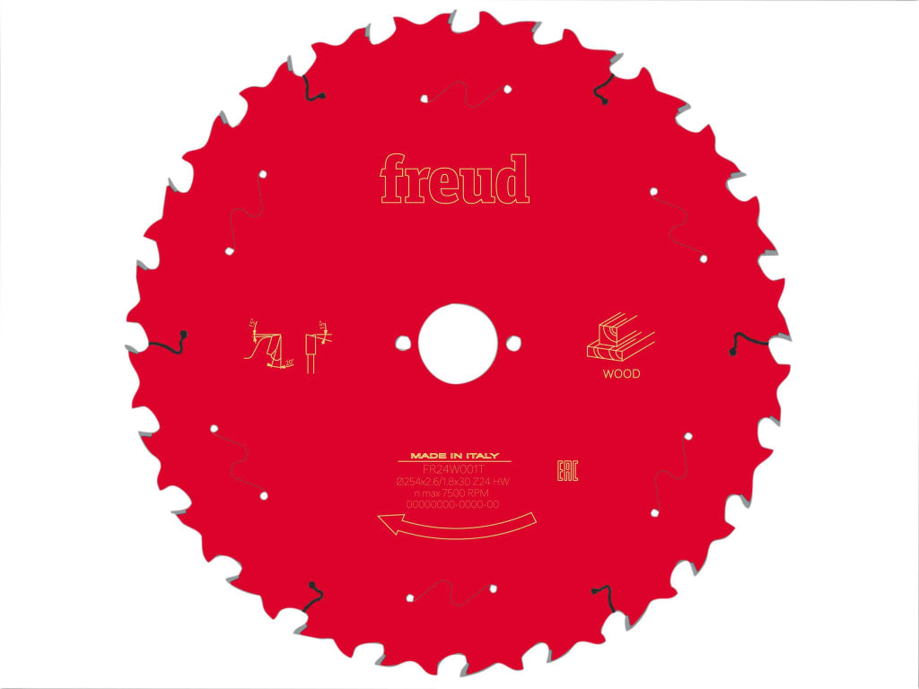 Wood Table Saw Blade 254 x 30 x 2.6/1.8mm x 24T