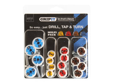Plasterboard Fixings Multi Pack,16 Piece, Clam Pack