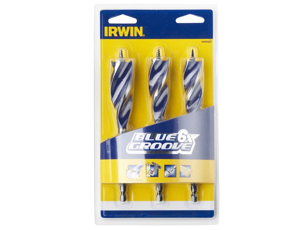 Blue Groove 6X Wood Drill Bit Set, 3 Piece