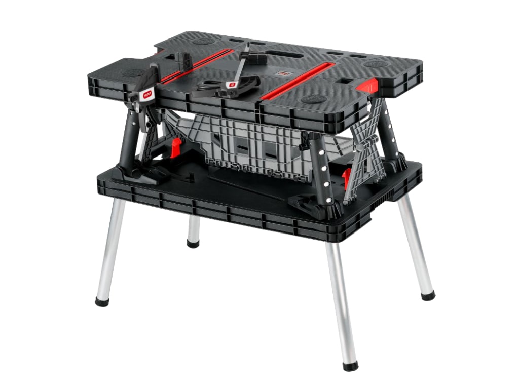 Folding Work Table with Clamps