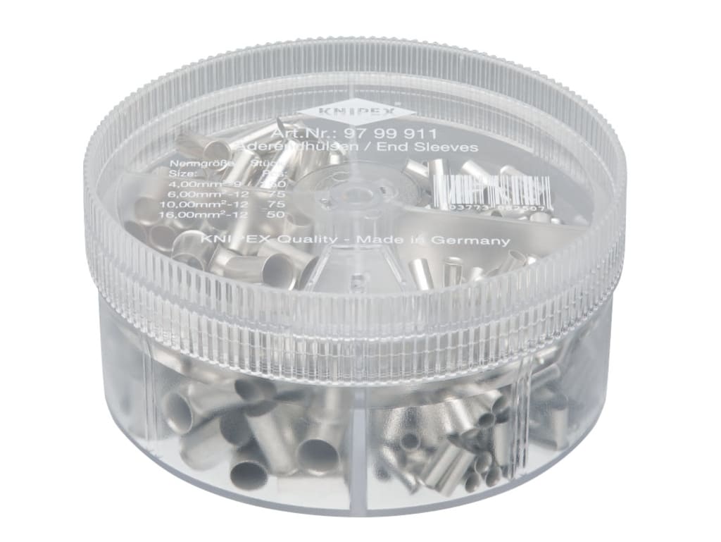 97 99 911 Non-Insulated Wire Ferrules Assortment Box, 350 Piece
