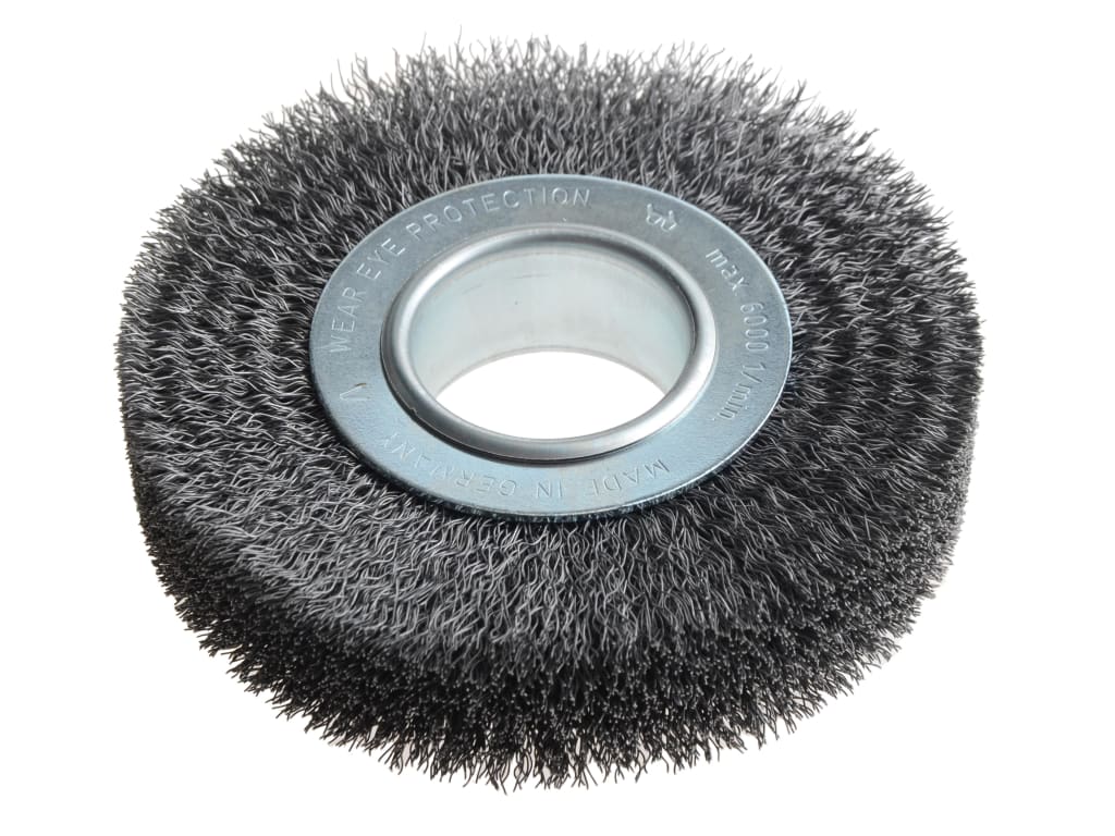 Wheel Brush D125mm x W29-31 x 40 Bore Steel Wire 0.30 + Adaptors Set 2