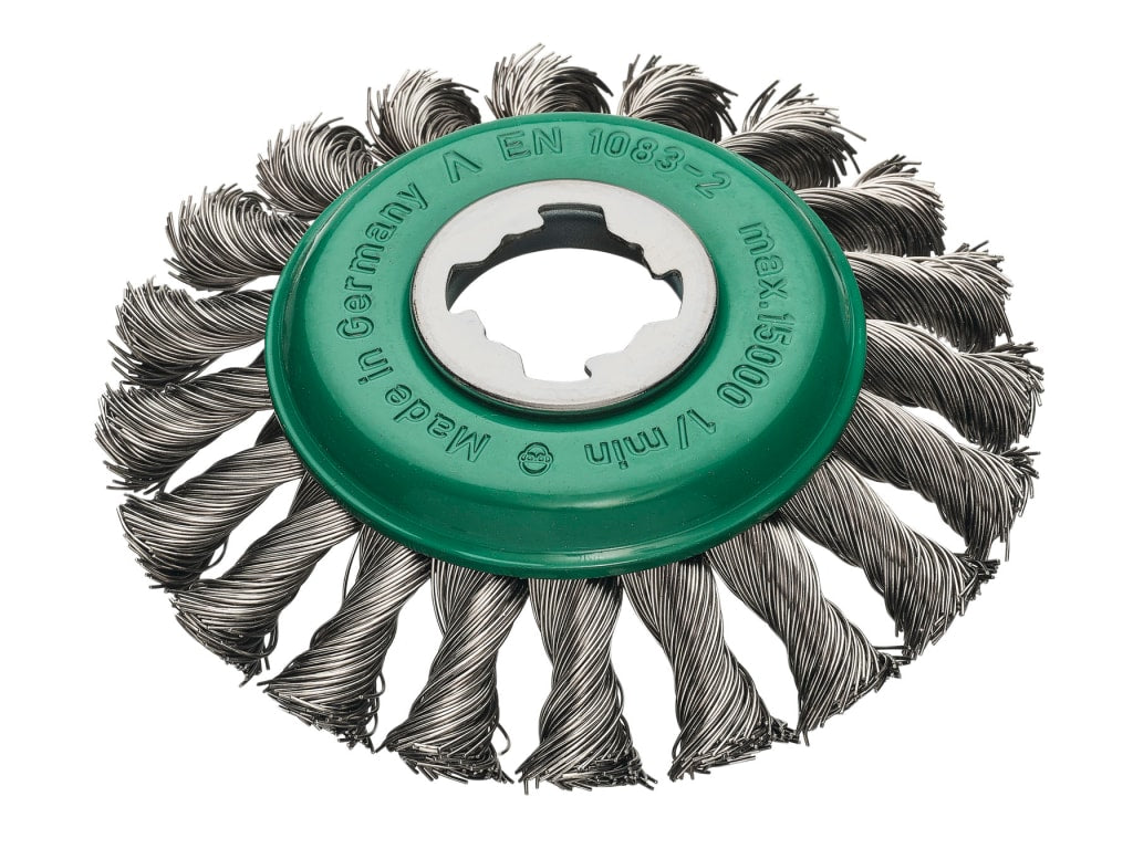 X-Lock Stainless Steel Knot Bevel Brush 115mm Non Spark