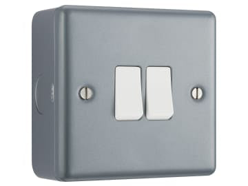Metal Clad 2-Gang 2-Way Light Switch