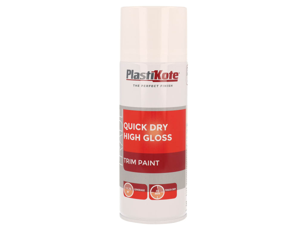 Trade Quick Dry Trim Spray Paint High Gloss White 400ml