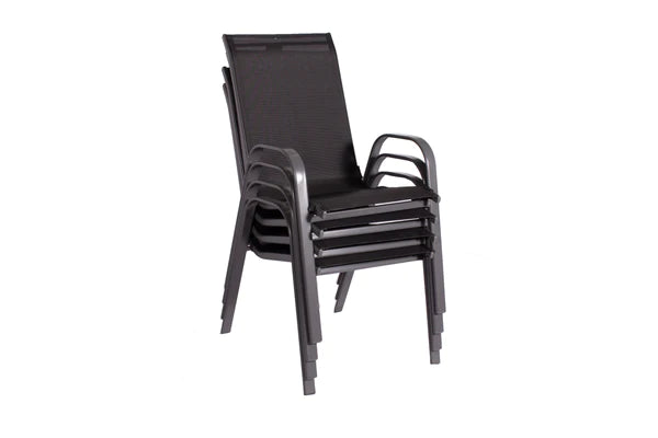 Rio 6 Seater Stacking Dining Set (Includes Parasol), MorgansOsw