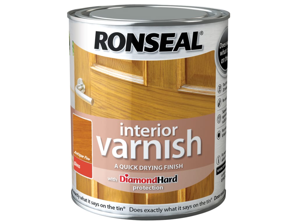 Interior Varnish Quick Dry Gloss Antique Pine 250ml