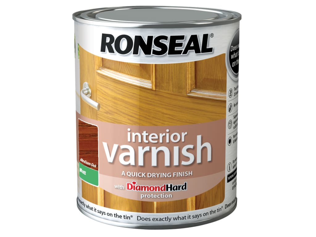 Interior Varnish Quick Dry Matt Medium Oak 750ml