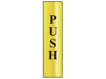 Push Vertical - Polished Brass Effect 50 x 200mm