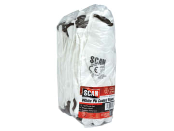 White PU Coated Gloves - XL (Size 10) (Pack 12)