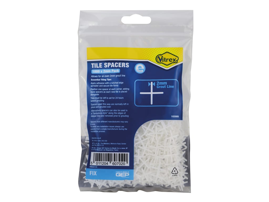 Essential Tile Spacers 2mm (Pack 1000)