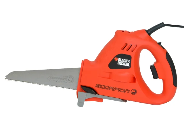 Black and Decker Scorpion electric chain saw on a white background
