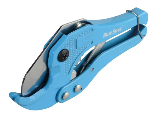 Blue pipe cutter on a white background